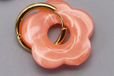Coral Huggie Hoop