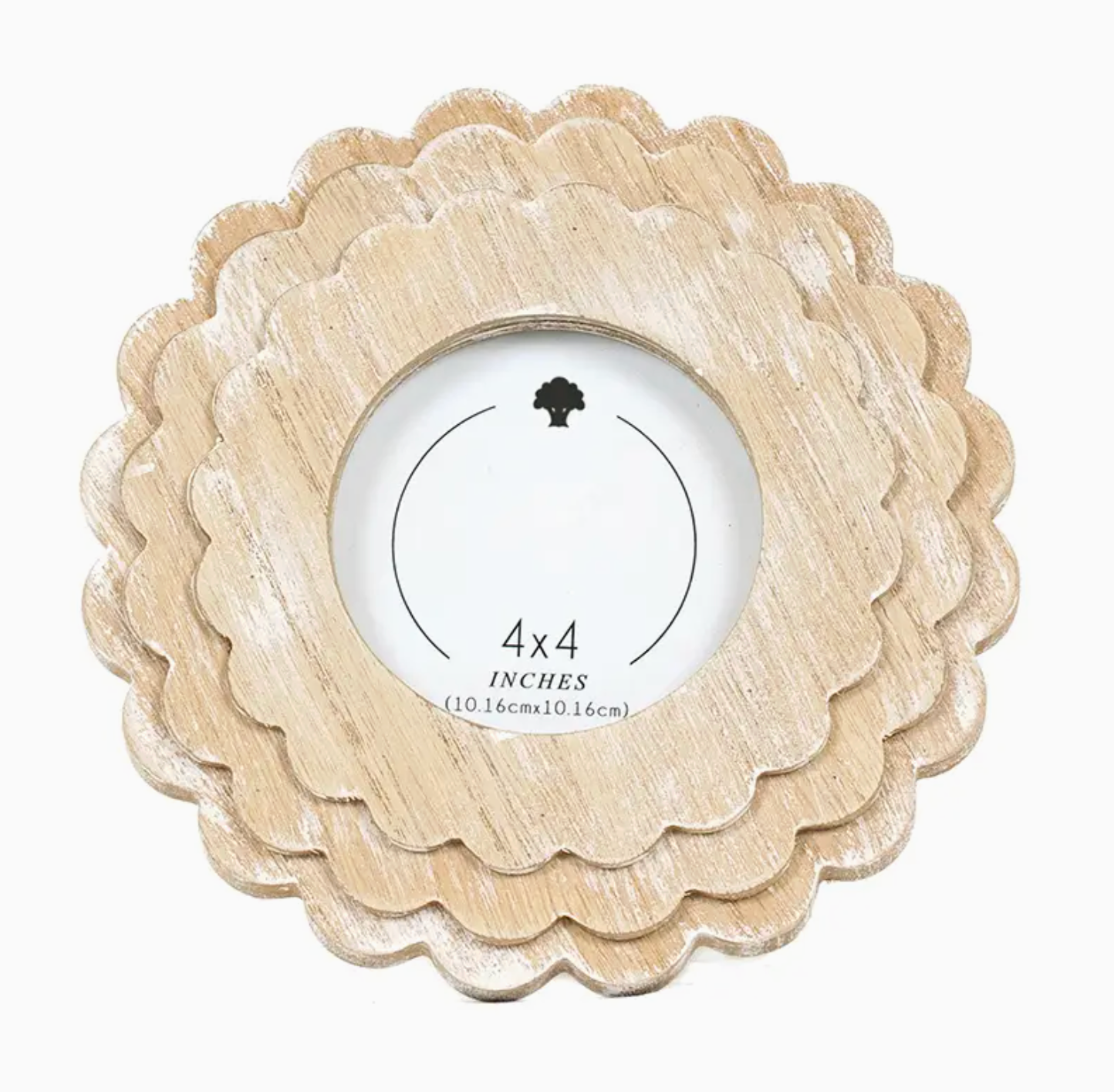 Round Scallop 4x4 Photo Frame